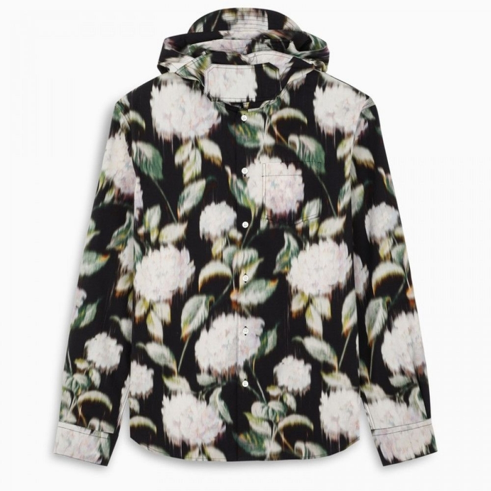 NWT KENZO - Black Blurry Hydrangea Hoodie